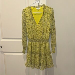 Nordstrom Yellow Floral Long Sleeve Dress